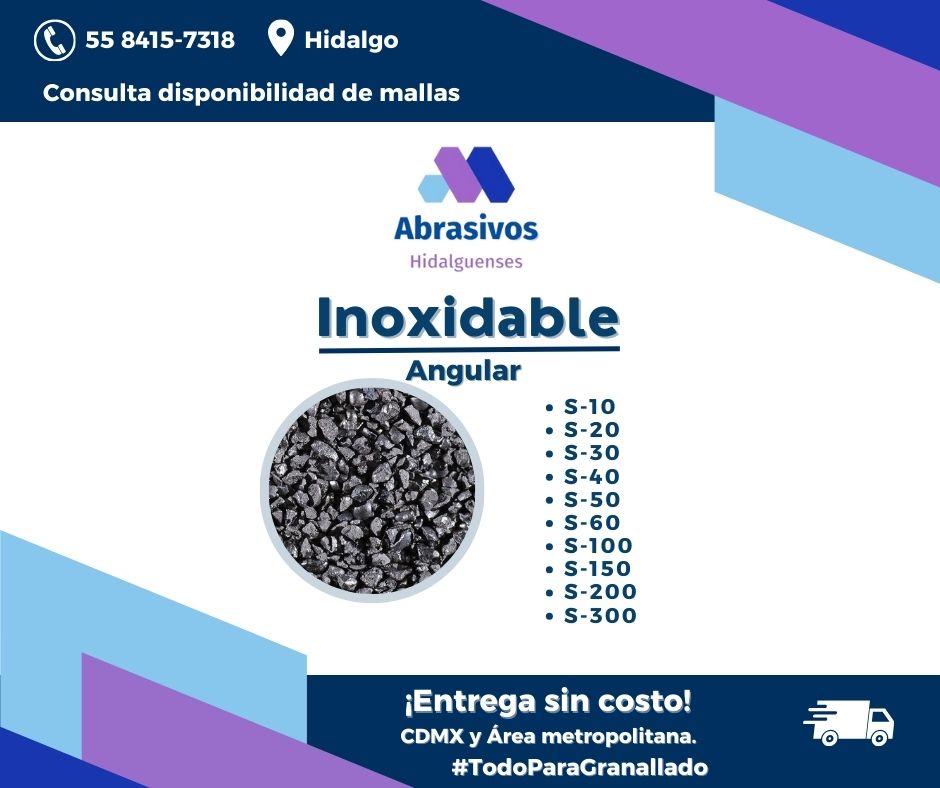 granalla inox angular Abrasivos Hidalguenses (Post para Facebook)